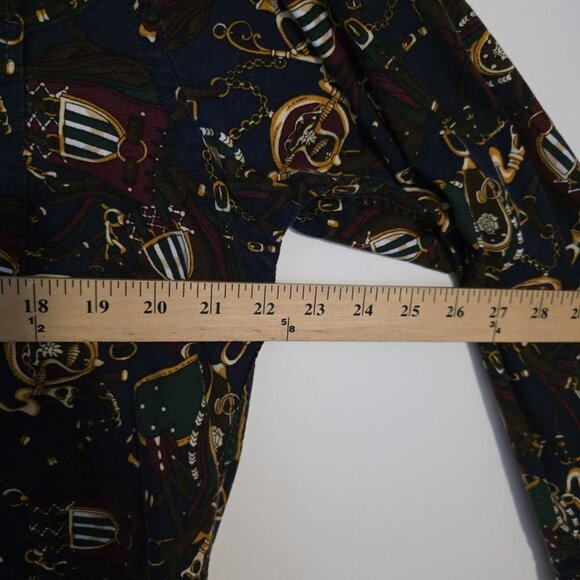 Vintage Tommy Hilfiger Equestrian Print Shirt Western Saddle Horses Mens Small - Picture 14 of 16